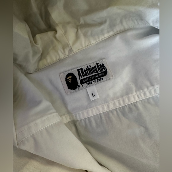 White Bape button up shirt size large - Picture 4 of 9